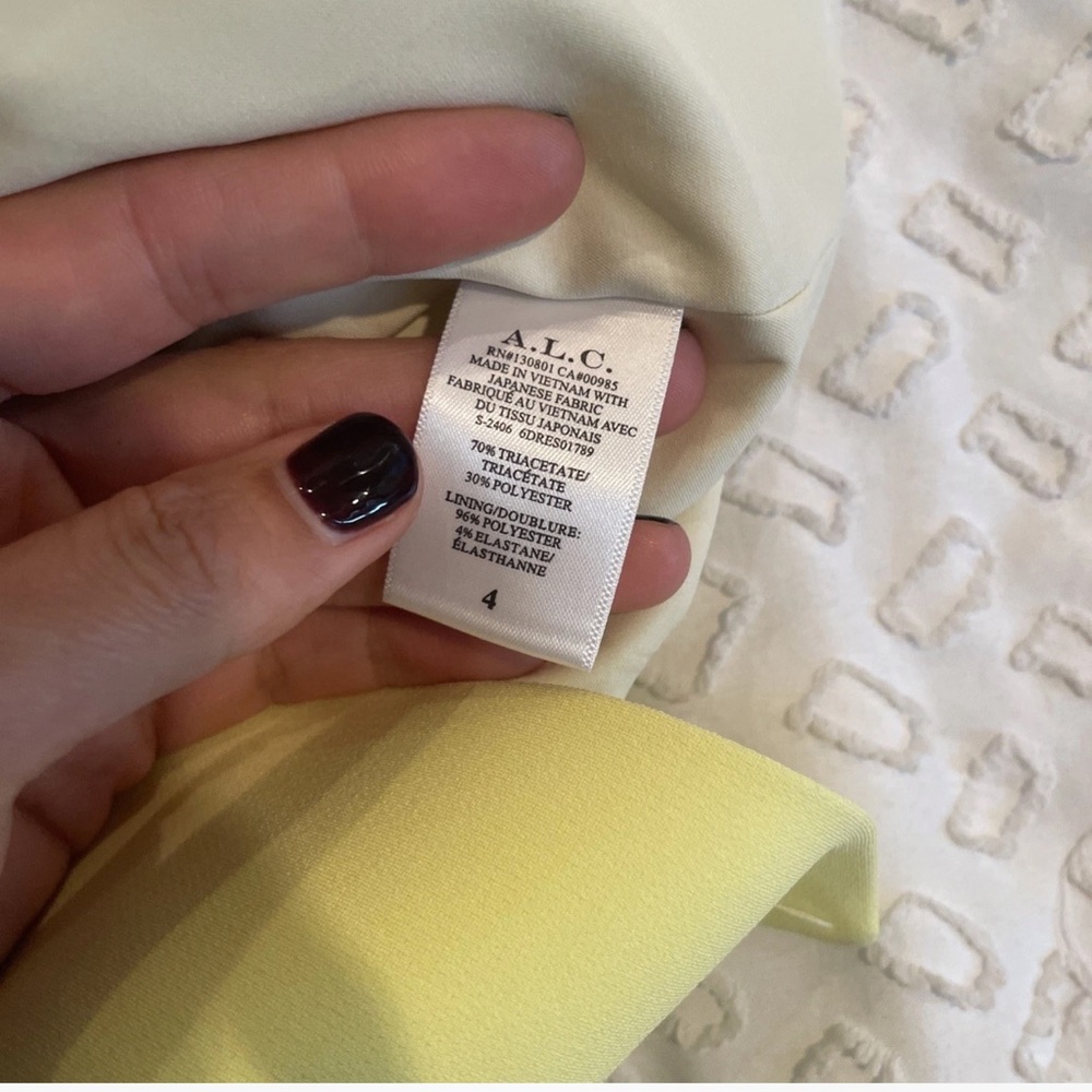A.L.C. Elizabeth Cady Strapless Sheath Midi Dress Butter Yellow 4 NWT - Picture 2 of 5